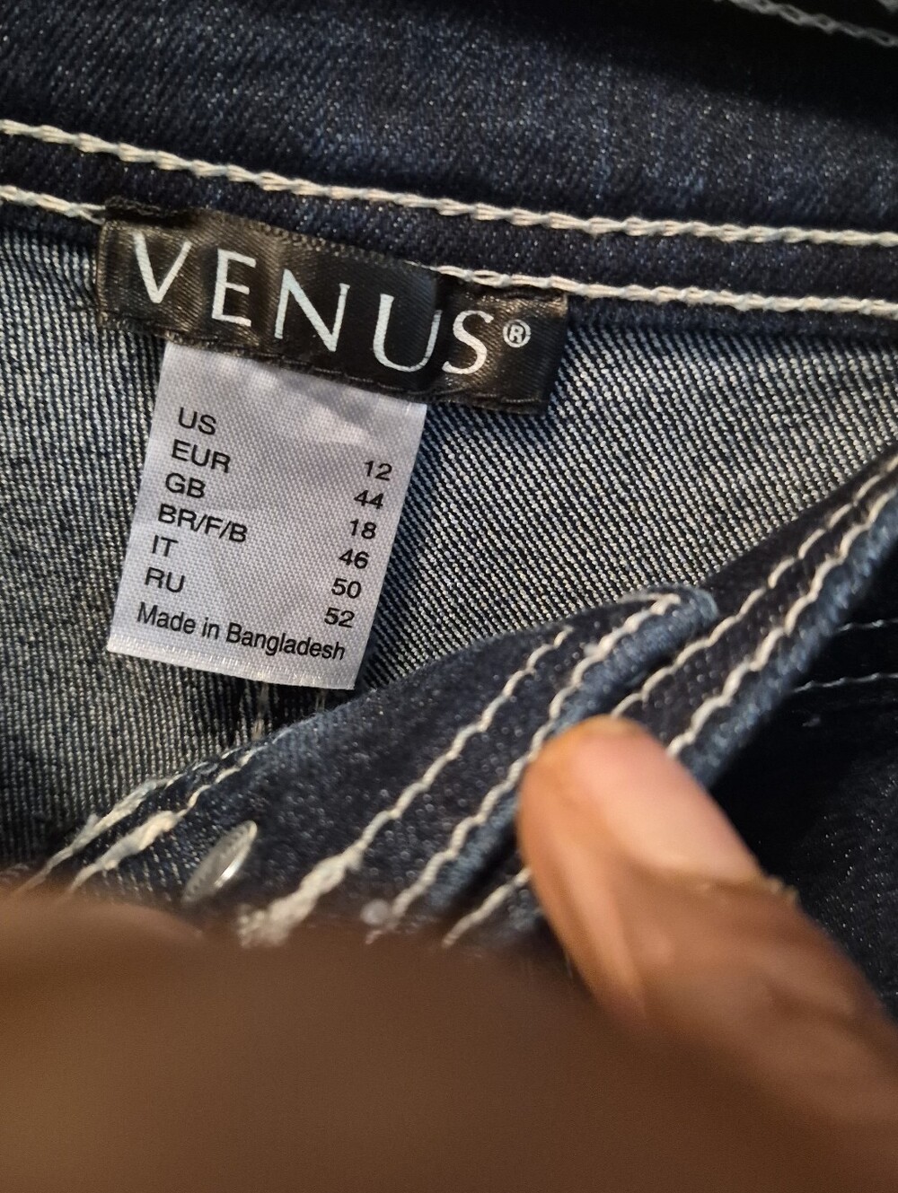 VENUS Two-Tone Dark Blue Wide-Leg Jeans Tall - Picture 2 of 3